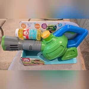 Colorful Green and Blue Leaf Bubble Blower for Kids